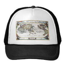 Turn of the 18th century world map hats