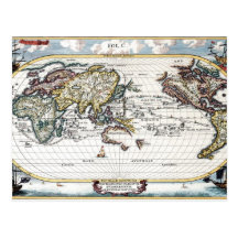 Turn of the 18th century world map post cards
