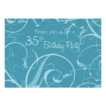 Turquoise 35th Birthday Party Invitation Cards