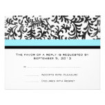 Turquoise and Black Wedding RSVP Personalized Announcements
