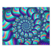 Turquoise and Blue Balls Fractal Pattern Art Photo