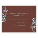 Turquoise and Brown Chic Wedding RSVP Personalised Invites