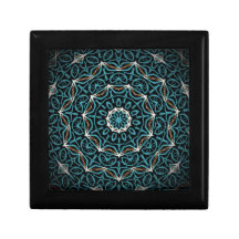 turquoise and brown pattern jewelry box