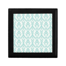 Turquoise and Cream Damask Gift Boxes