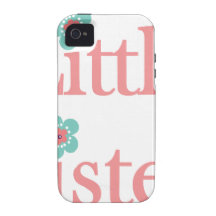 turquoise and pink flower little sister iPhone 4 case