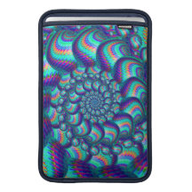Turquoise Blue Balls Fractal Pattern MacBook Sleeves