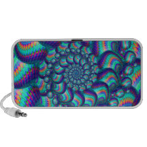 Turquoise Blue Balls Fractal Pattern Mini Speakers