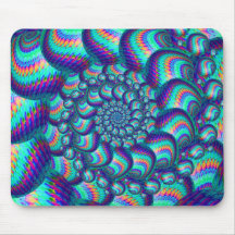 Turquoise Blue Balls Fractal Pattern Mousepads