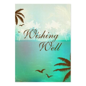 Turquoise Blue Beach Wedding Wishing Well Card Business Cards
