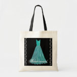 TURQUOISE Bridesmaid Dress Cotton Tote Bag