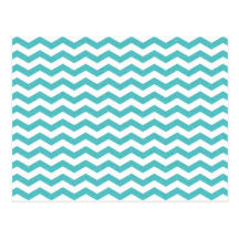 Turquoise chevron zig zag textured zigzag pattern postcard