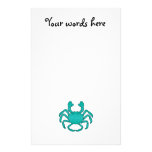 Turquoise crab customized stationery