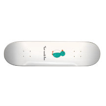Turquoise cute penguin skate decks