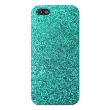 Turquoise faux glitter graphic cover for iPhone 5