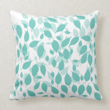 Turquoise Floral leaf pattern Pillow