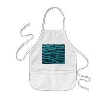 Turquoise glitter zebra stripes aprons