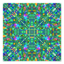Turquoise Kaleidoscope Fractal Art Photo