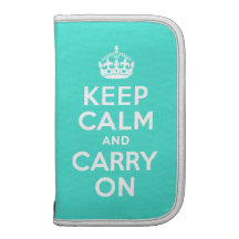 Turquoise Keep Calm and Carry On Planner
