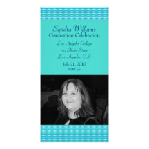Turquoise Pattern Graduation Picture Card