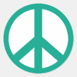 Turquoise Peace Symbol Stickers