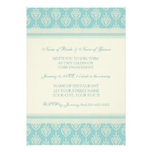 Turquoise Photo Engagement Party Invitations