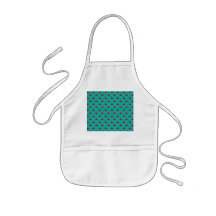 Turquoise red cherry pattern aprons