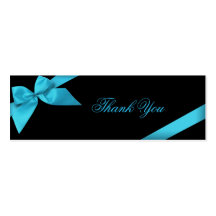 Turquoise Ribbon Thank You Card Business Card