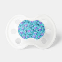 Turquoise roses pacifier