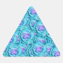 Turquoise roses triangle sticker
