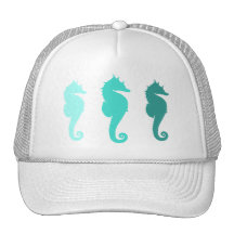 Turquoise Sea Horse Herd Hat