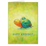 Turquoise Turtles Greeting Card(customisable)
