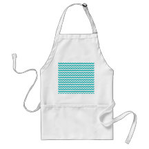 turquoise  white chevrons aprons
