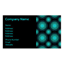 Turquoise Wispy Hippy Mandala Business Cards