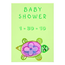 Turtle Baby Shower Invitations