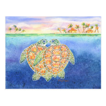 Turtle Love Post Card