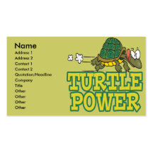 turtle power cute turtle cartoon business card