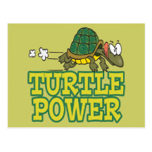 turtle power cute turtle cartoon postcard