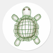 Turtle Sketch Round Sticker