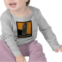 Tuscany Italy retro art deco travel poster Tshirt
