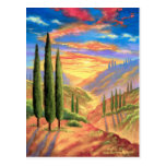 Tuscany Landscape Painting - Multi Post Card
