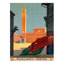 Tuscany Siena Italy Vintage Italian Travel Poster Post Cards