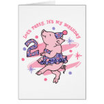 Tutu Piggy 2nd Birthday Cards