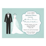 Tuxedo and gown Rehearsal Dinner Invitation