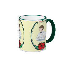 Tuxedo boy kisses mug