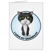 Tuxedo Cat - I Love My Grandcat Card