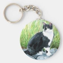 Tuxedo Cat Keychain
