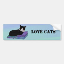 Tuxedo Cat Nap Bumper Sticker