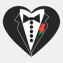 Tuxedo Sticker Heart Shape Sticker