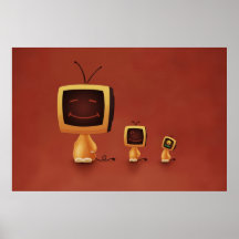 TV Heads(Colour 3) Posters