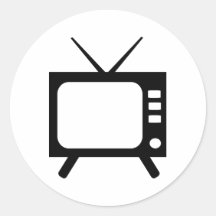 TV ROUND STICKER